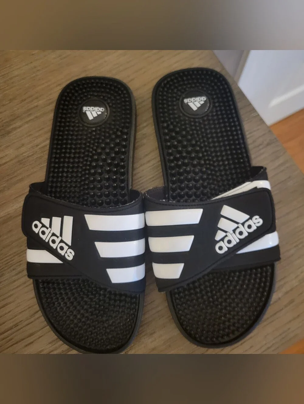 Adidas Black & White Slide Sandals